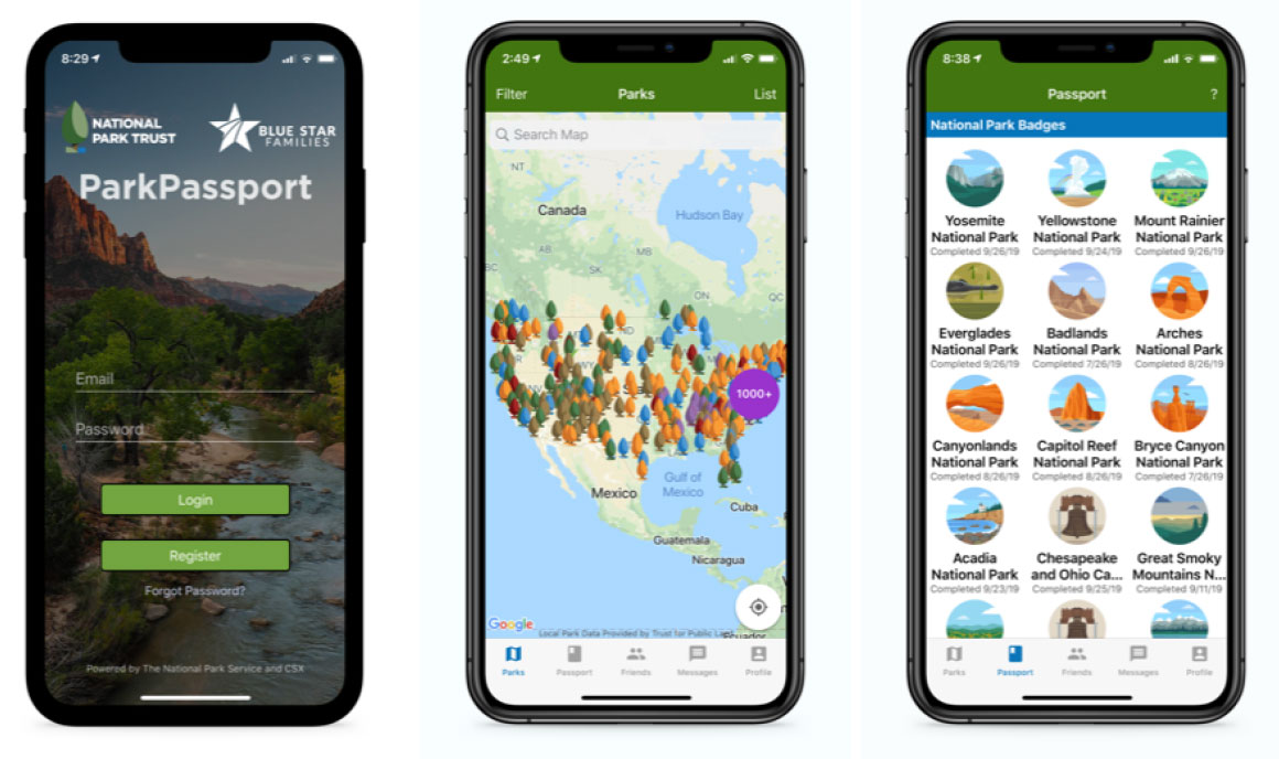 National Park Trust free ParkPassport mobile app images