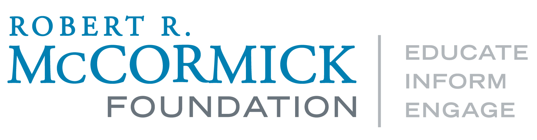 Robert R. McCormick Foundation Education Inform Engage color logo
