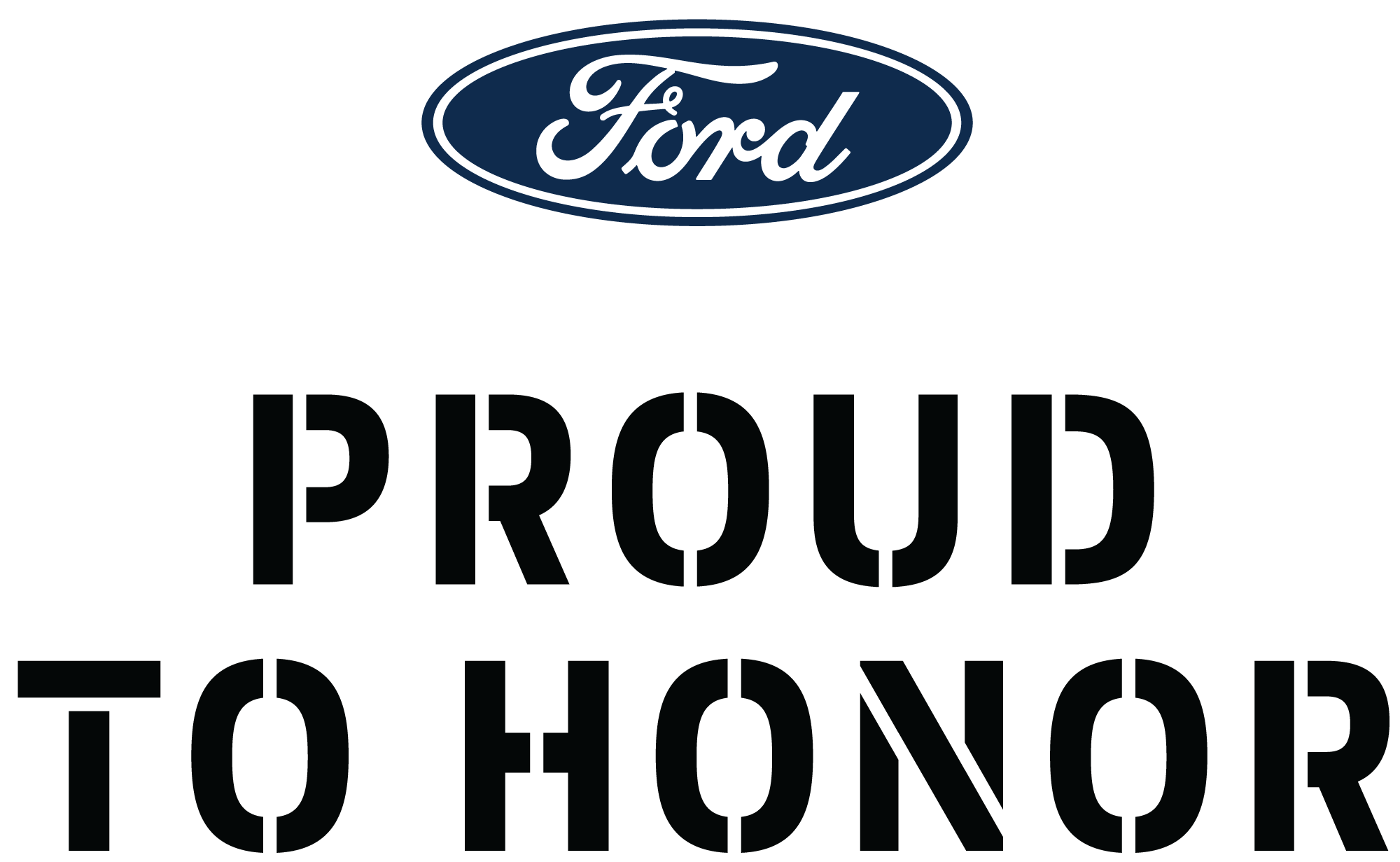 Ford Proud to Honor logo stacked
