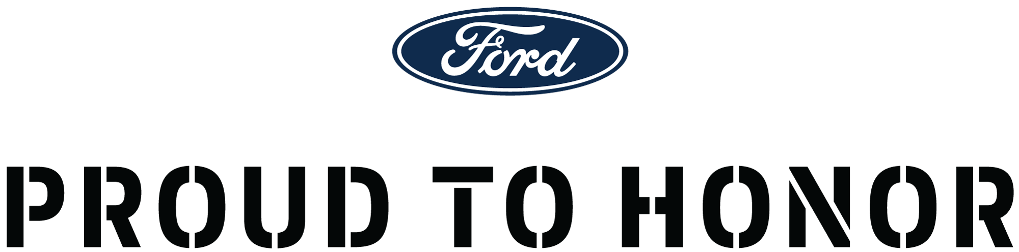 Ford Proud to Honor logo horizontal