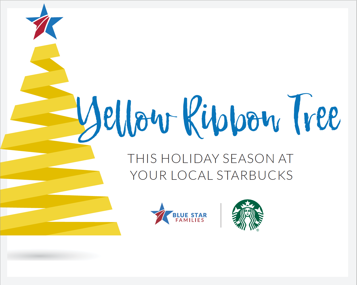 Starbucks yellow ribbon tree graphic image