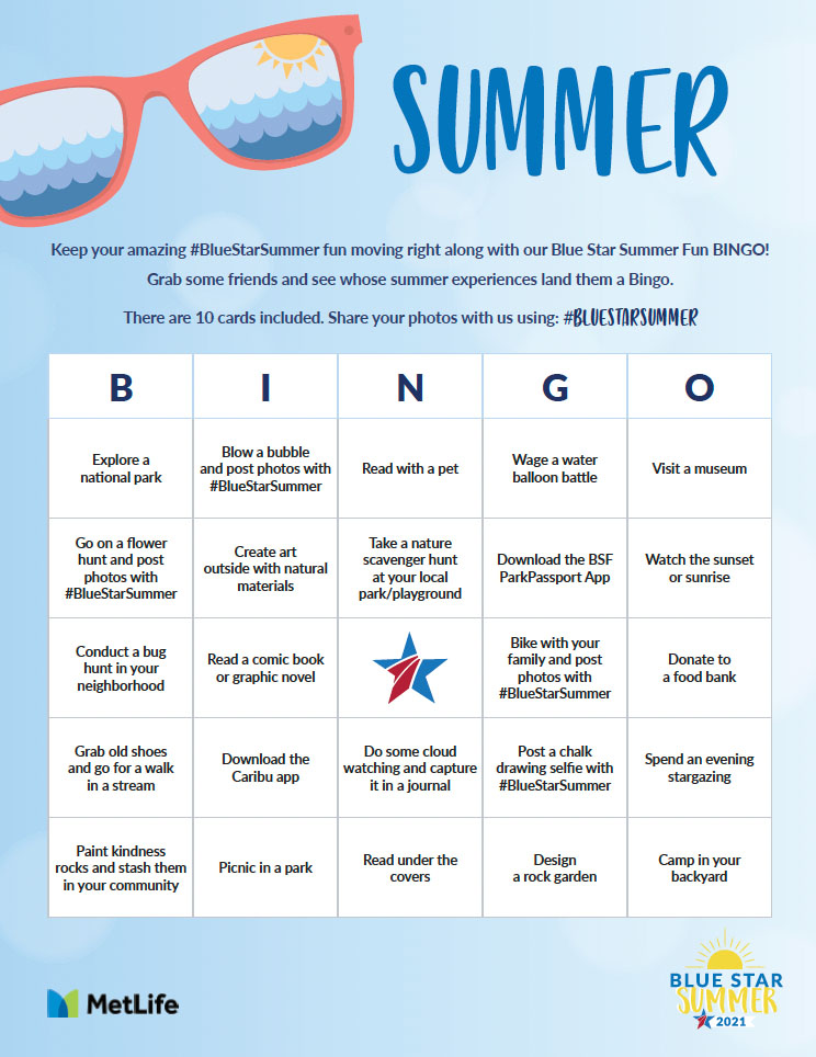 2021 Blue Star Summer Bingo Card thumbnail image
