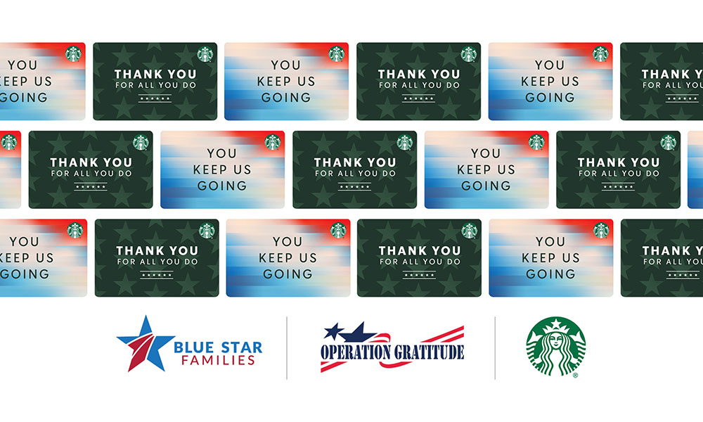 Blue Star Families Starbucks Operation Gratitude gift cards