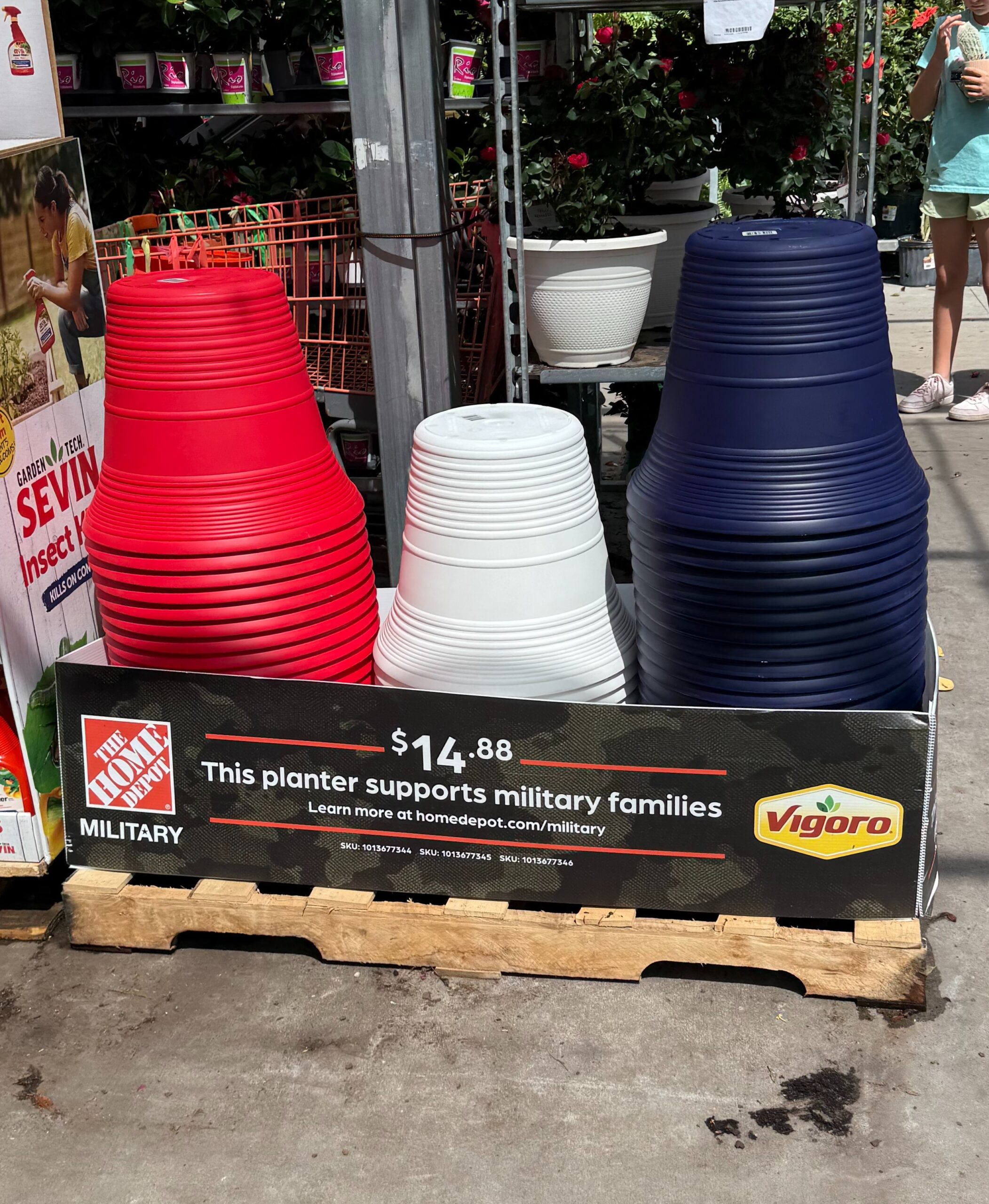 Stacks of Planters - Designing a Military Appreciation Planter with The Home Depot
